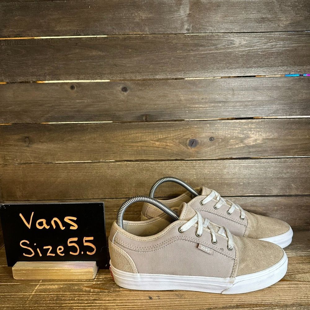 Big Kids Vans Ultracush‎ Pro Khaki Tan Skateboarding Sneakers Shoes Size 5.5 Y